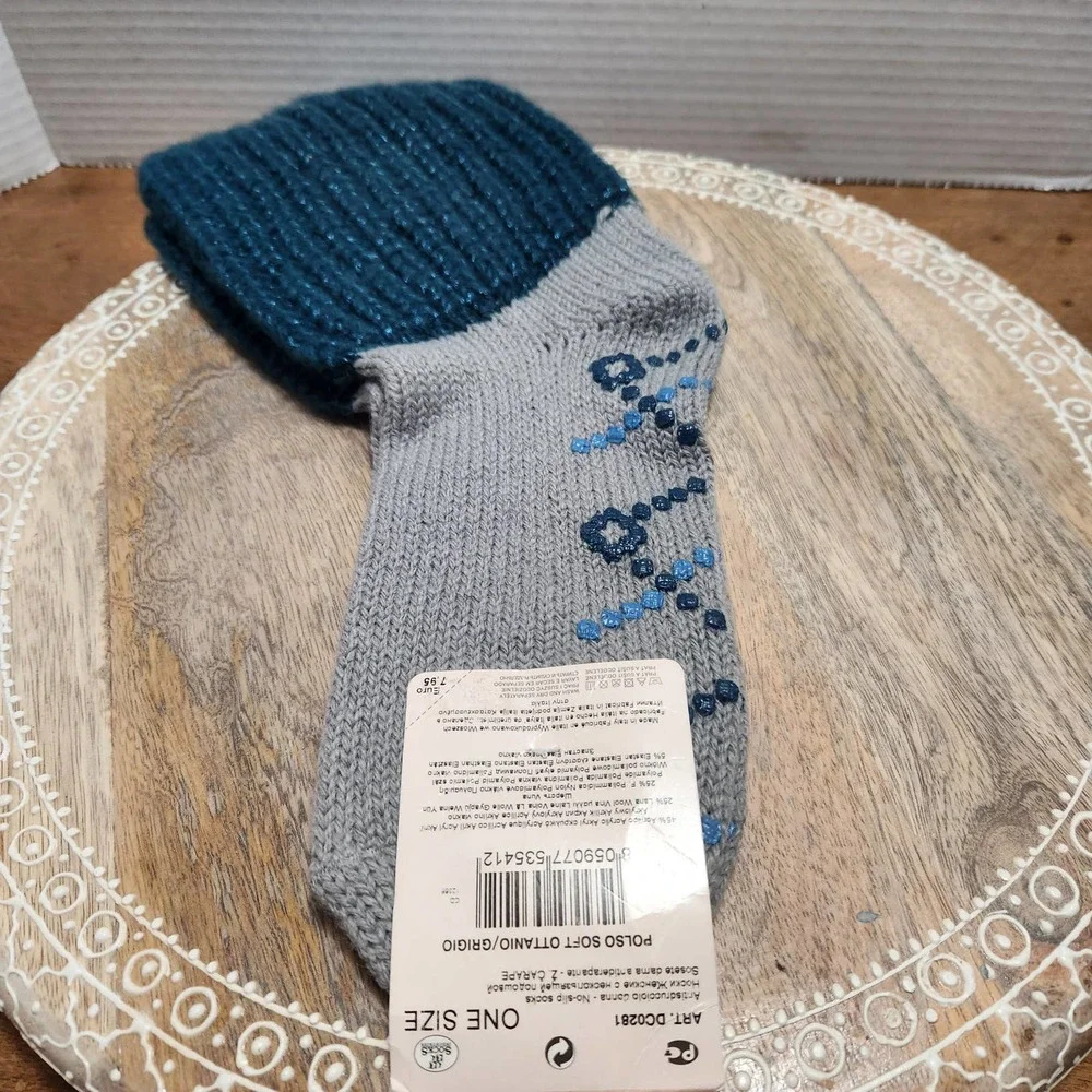 NWT Calzedonia Made in‎ Italy Wool Blend Gripper Socks Women's One Size